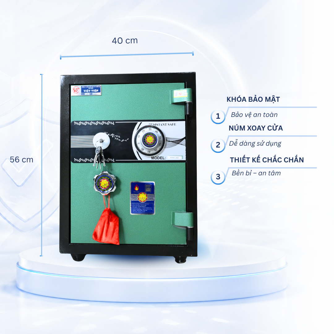 Két sắt Việt Tiệp Mẫu VT56 khóa cơ xanh Két sắt Việt Tiệp Mẫu VT56 khóa cơ xanh