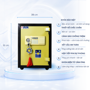 Két sắt Việt Tiệp Mẫu VT51 khóa điện tử vàng