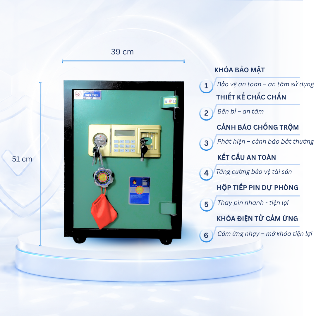 Két sắt Việt Tiệp Mẫu VT51 khóa điện tử vàng