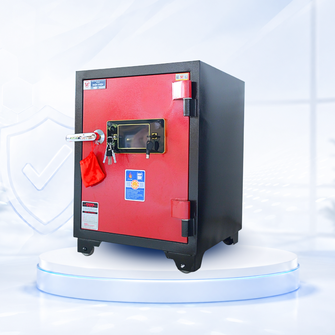 Két sắt Việt Tiệp Mẫu KV61 khóa điện tử cánh đỏ Két sắt Việt Tiệp Mẫu KV61 khóa điện tử cánh đỏ