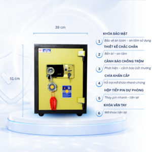 Két sắt Việt Tiệp Mẫu VT51 khóa vân tay cánh xanh