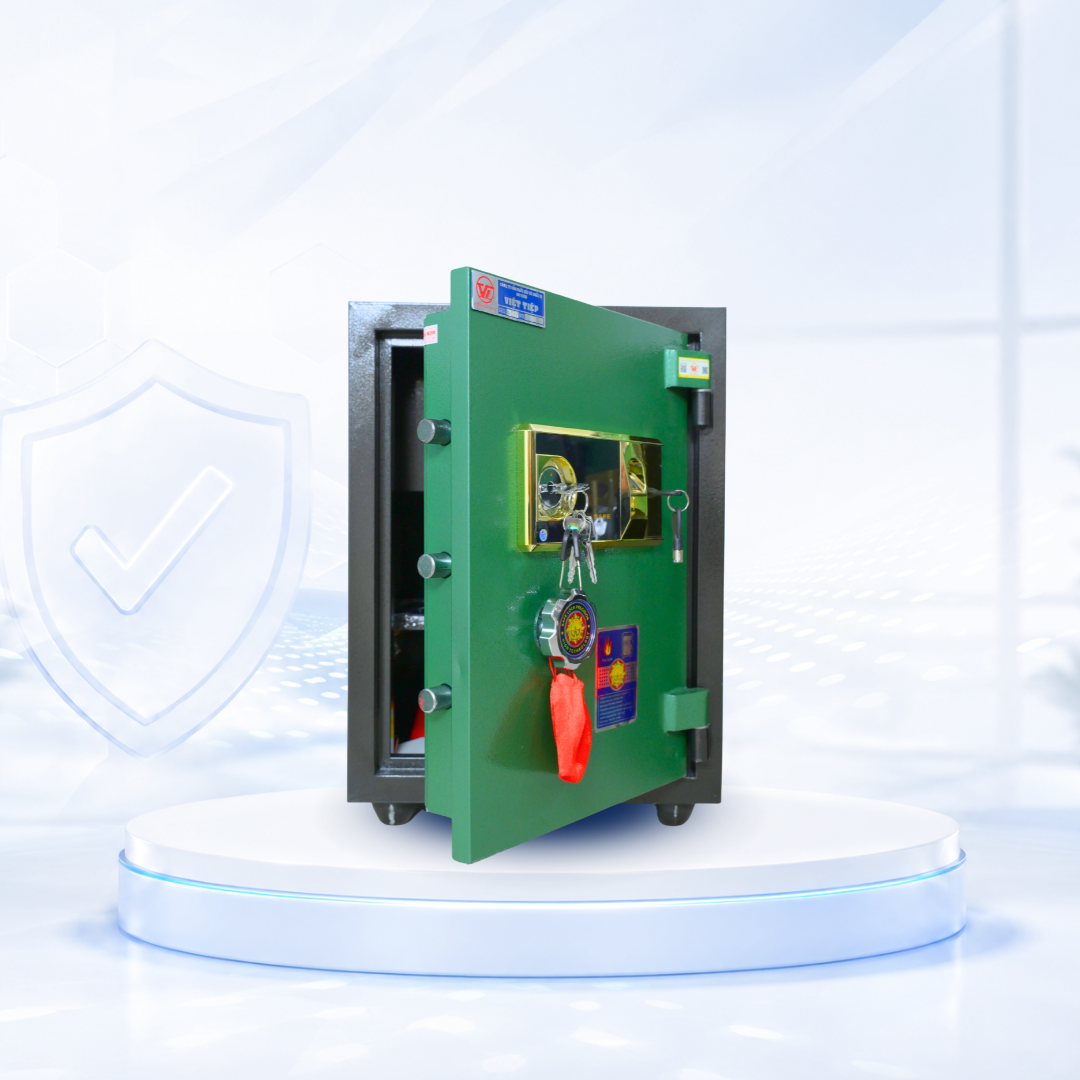 Két sắt Việt Tiệp Mẫu VT51 khóa vân tay cánh xanh Két sắt Việt Tiệp Mẫu VT51 khóa vân tay cánh xanh