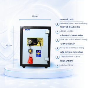 Két sắt Việt Tiệp Mẫu VT51 khóa vân tay cánh xanh