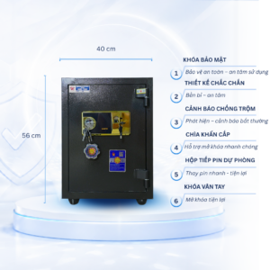 Két sắt Việt Tiệp Mẫu VT51 khóa vân tay cánh xanh