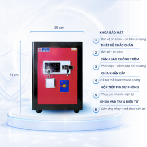 Két sắt Việt Tiệp Mẫu VT51 khóa vân tay điện tử cánh xanh