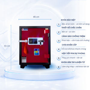Két sắt Việt Tiệp Mẫu VT51 khóa vân tay điện tử cánh xanh