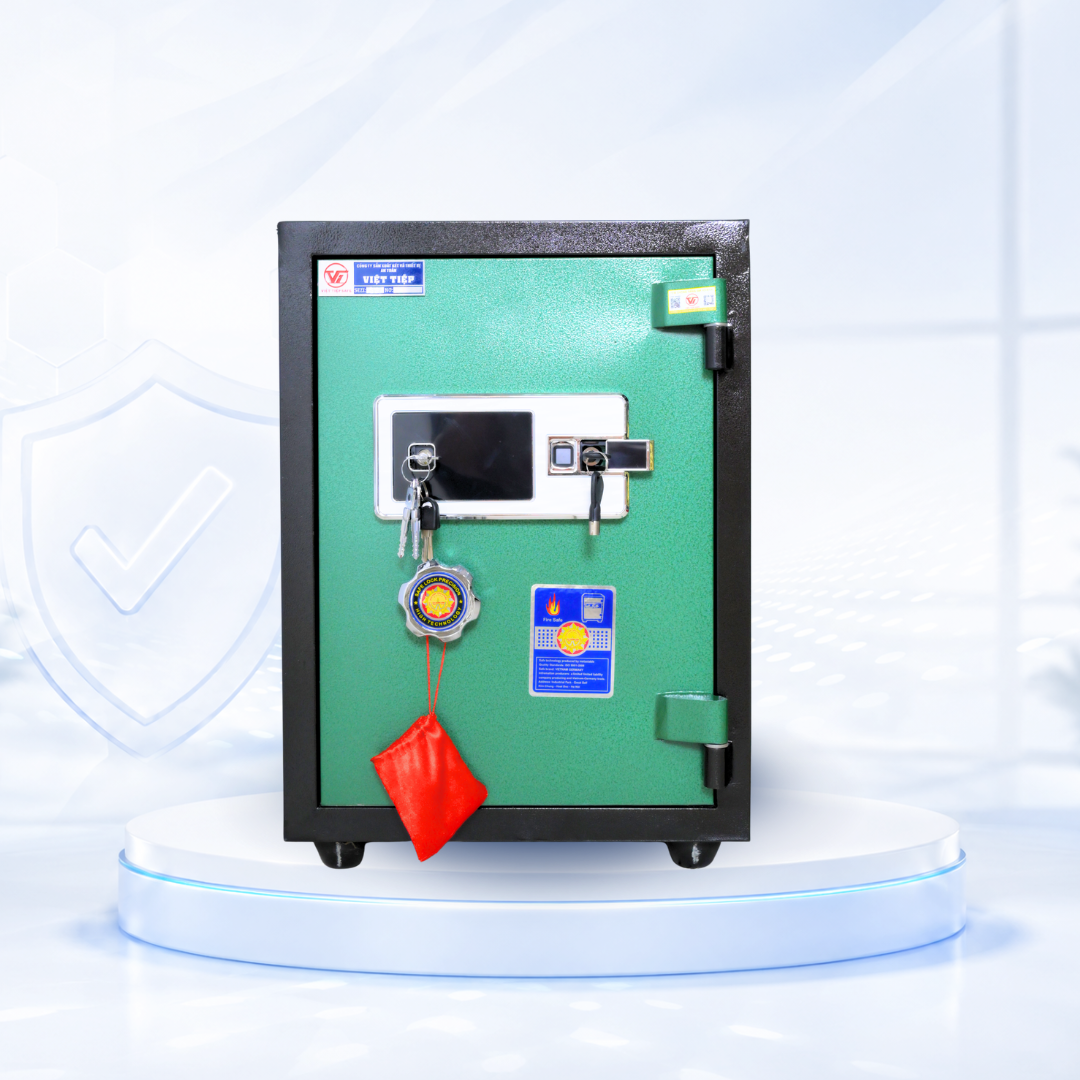 Két sắt Việt Tiệp Mẫu VT51 khóa vân tay điện tử cánh xanh Két sắt Việt Tiệp Mẫu VT51 khóa vân tay điện tử cánh xanh